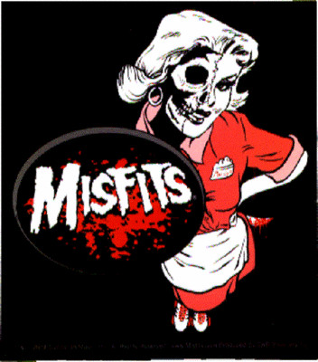 Sticker - Misfits Dead Waitress Logo Punk Rock Blood Skull Danzig Decal #15350