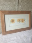 Sunflower Bee - Hanging Wall Art - Wooden Frame - 16" x 10 1/2"