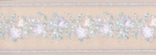 Purple & Blue Flower Wallpaper Border Concord Wallcoverings 88331