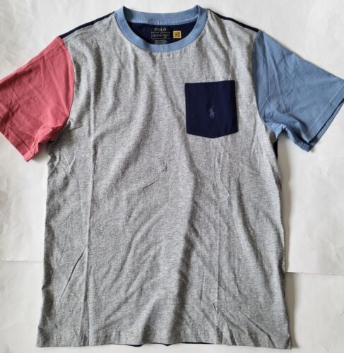 Polo Ralph Lauren Boys short sleeve t-shirt Pony Logo Size M L 14/16 Colorblock