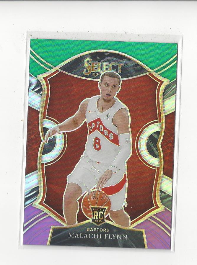 2020-21 Select Prizms Green White Purple #89 Malachi Flynn Rookie Raptors
