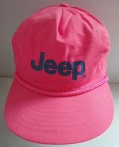Vintage Jeep Hot Pink Adjustable Baseball Hat SAN SUN MADE IN TAIWAN