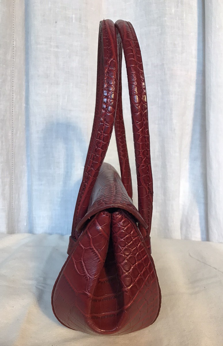 XOXO Lovely womens Faux Croc Burgundy Handbag Pre-owned | eBay