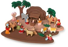 Krippenspiel Krippe Holzkrippe Spielkrippe 37 cm Weihnachtskrippe Krippenstall