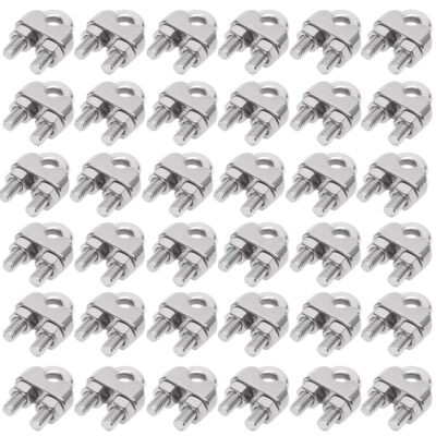 36PCS M6 1/4''inch Wire Rope Clamp 304 Stainless Steel M6 Wire Cable Clamps