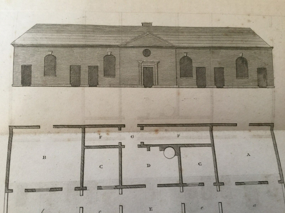Antique Print Hunting Dogs Kennels Plan Hunting Dog Dated 1807