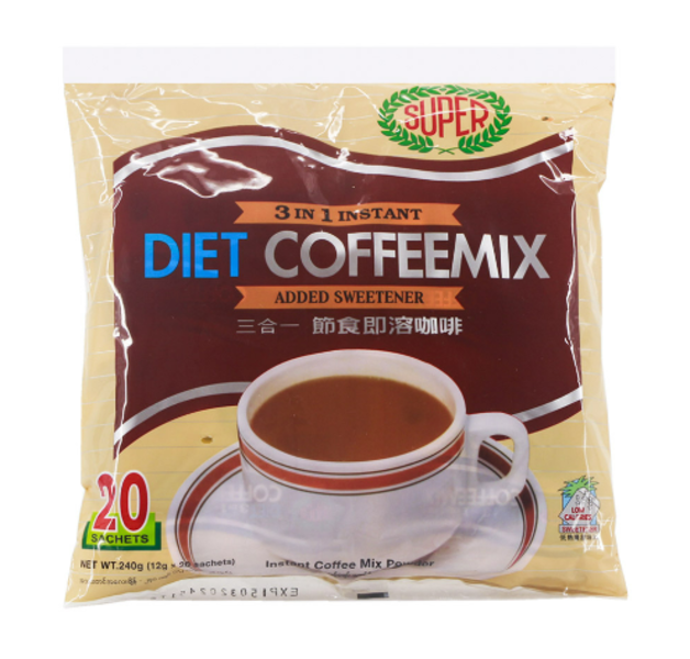 SUPER Diet Coffee mix Added Low Calories Sweetener 240g - Myanmar