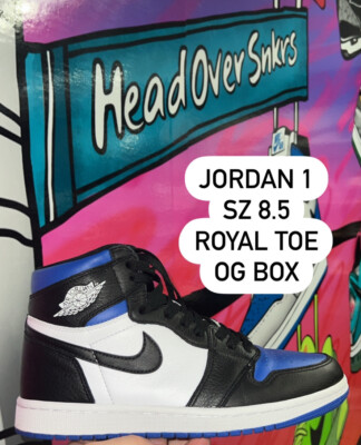 NIKE AIR JORDAN 1 RETRO HIGH OG ROYAL TOE 555088-041 SZ 8.5