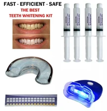 TEETH WHITENING 44% GEL SILICONE MOUTH TRAY LED LIGHT WHITENER 3D WHITE
