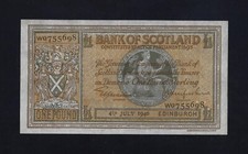 BANK OF SCOTLAND 1 POUND 1940 P-91 EF++