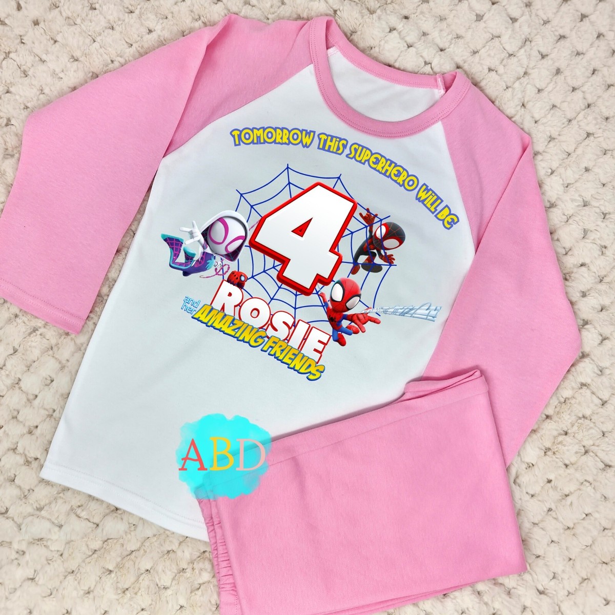Custom Girls Spidey and His Amazing Friends Pyjamas, in sizes 6M