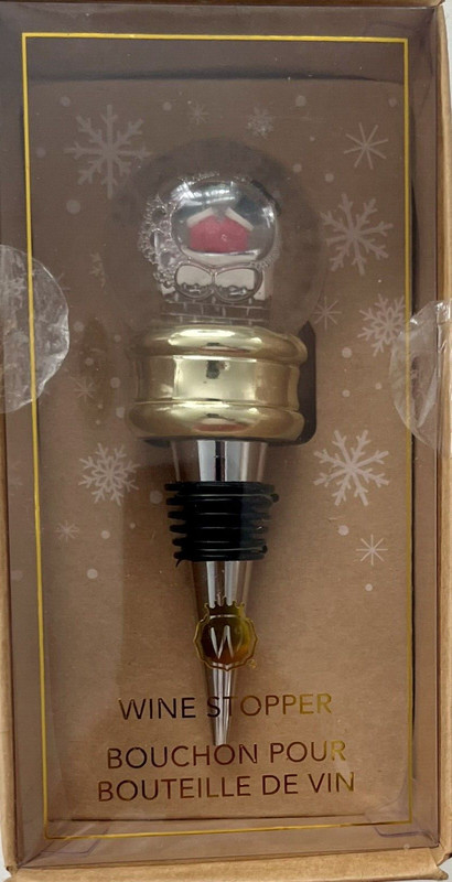 Wine Bottle Stopper "Santa Going Down The Chimney",new, never used