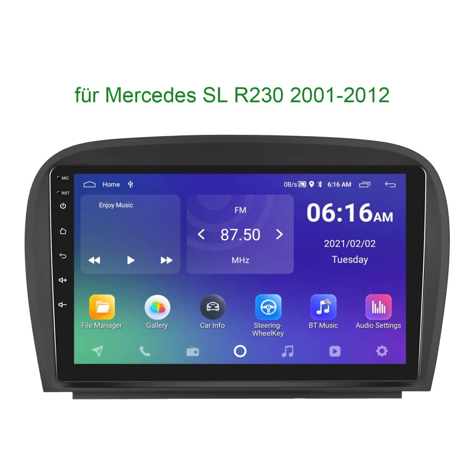 9" Android 15 Autoradio BT Navi GPS + Kamera Für Mercedes Benz SL R230 2001-2012 - Bild 2 von 4