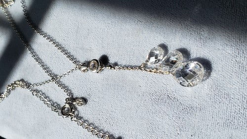 STERLING SILVER 925 NECKLACE, CRYSTAL 