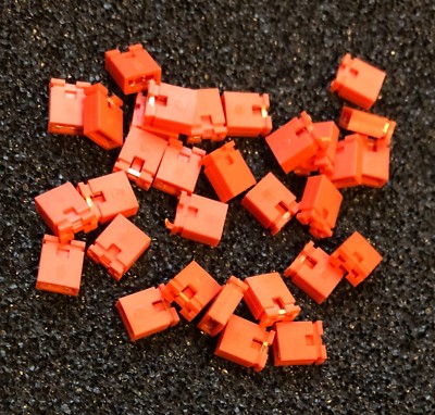 SNT-100-OR-G Shunt Connector Orange Open Top 2-Position 2.54mm GOLD Qty.10