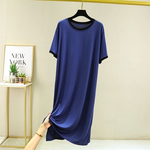 Plus Size Women Modal Cotton Short Sleeve Nightshirt Sleep Pajama Dress Nightgow - Picture 11 of 11