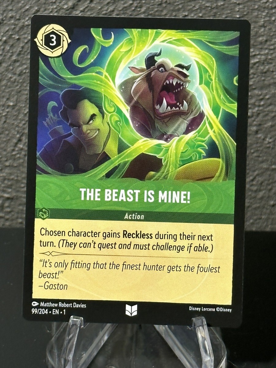 lorcana beast card - Fierce Defender - (83262) Rush (This character can challenge the turn theyre played.) [DYNAMIC MANEUVER] Whenever this character challenges Disney Lorcana 210/204 -Beast, Relentless