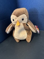 TY Beanie Baby - HOOT the Owl 4th Gen hang tag  5 inch - MWMTs Stuffed Animal