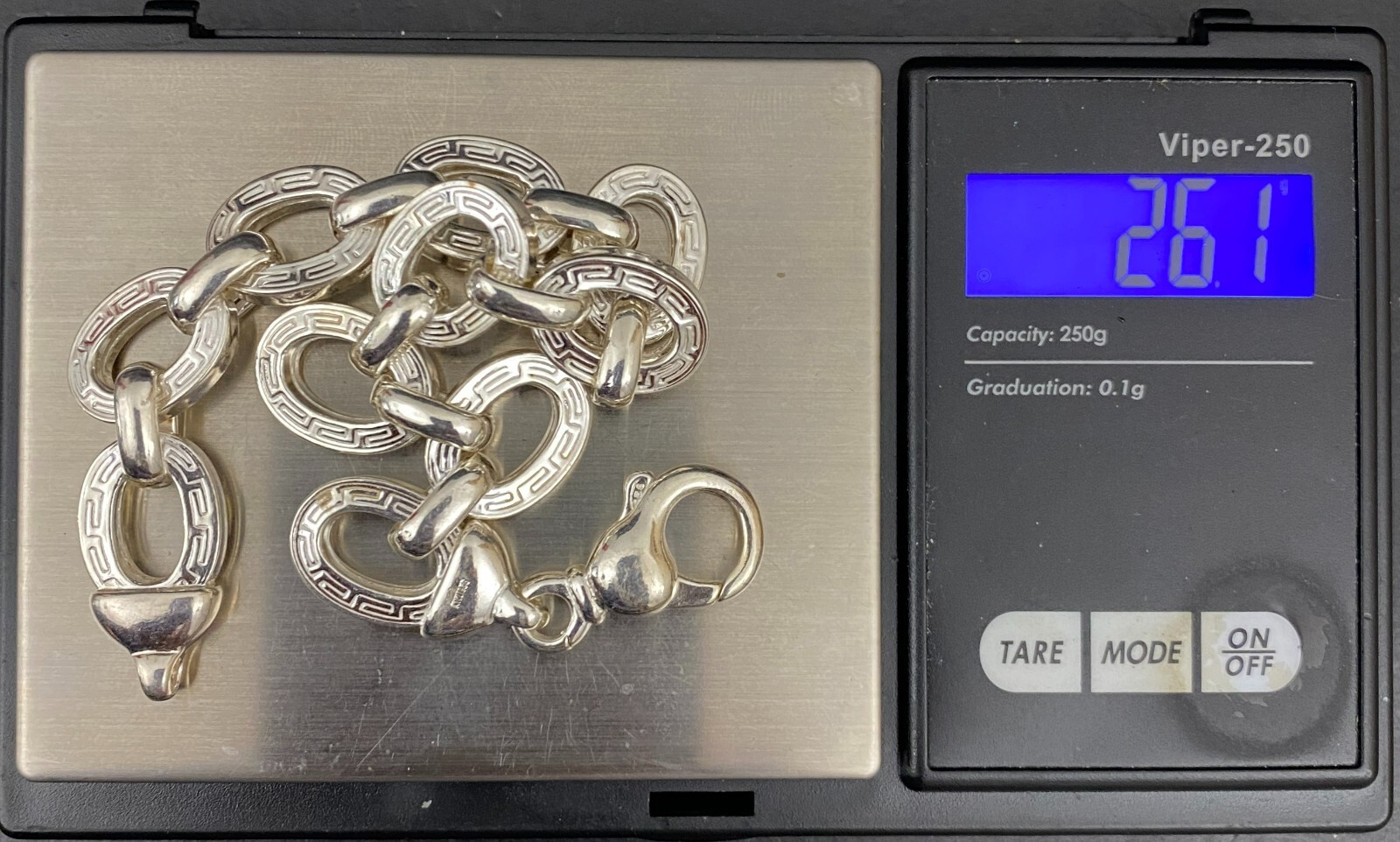 Two Sterling Silver Link Style Bracelets, One Squ… - image 9