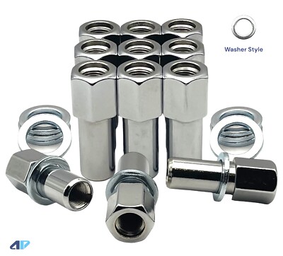 10 Lug Nuts 1/2-20 Open End Chrome SST Mag Lug + Washer 1.38 Shank Cragar Ford