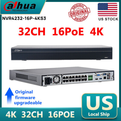 Original Dahua 32CH 16PoE NVR 4K IP Network Video Recorder CCTV NVR4232-16P-4KS3