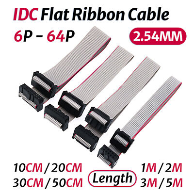 IDC 6-64 Pin Flat Ribbon Cable Female Connector 2.54mm Pitch,10cm,20cm~1M,3M,5M