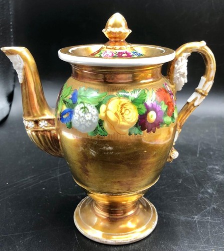 Kaffee Set Anfang 19 jhr. Blumenmalerei mit Gold - Bild 5 von 22