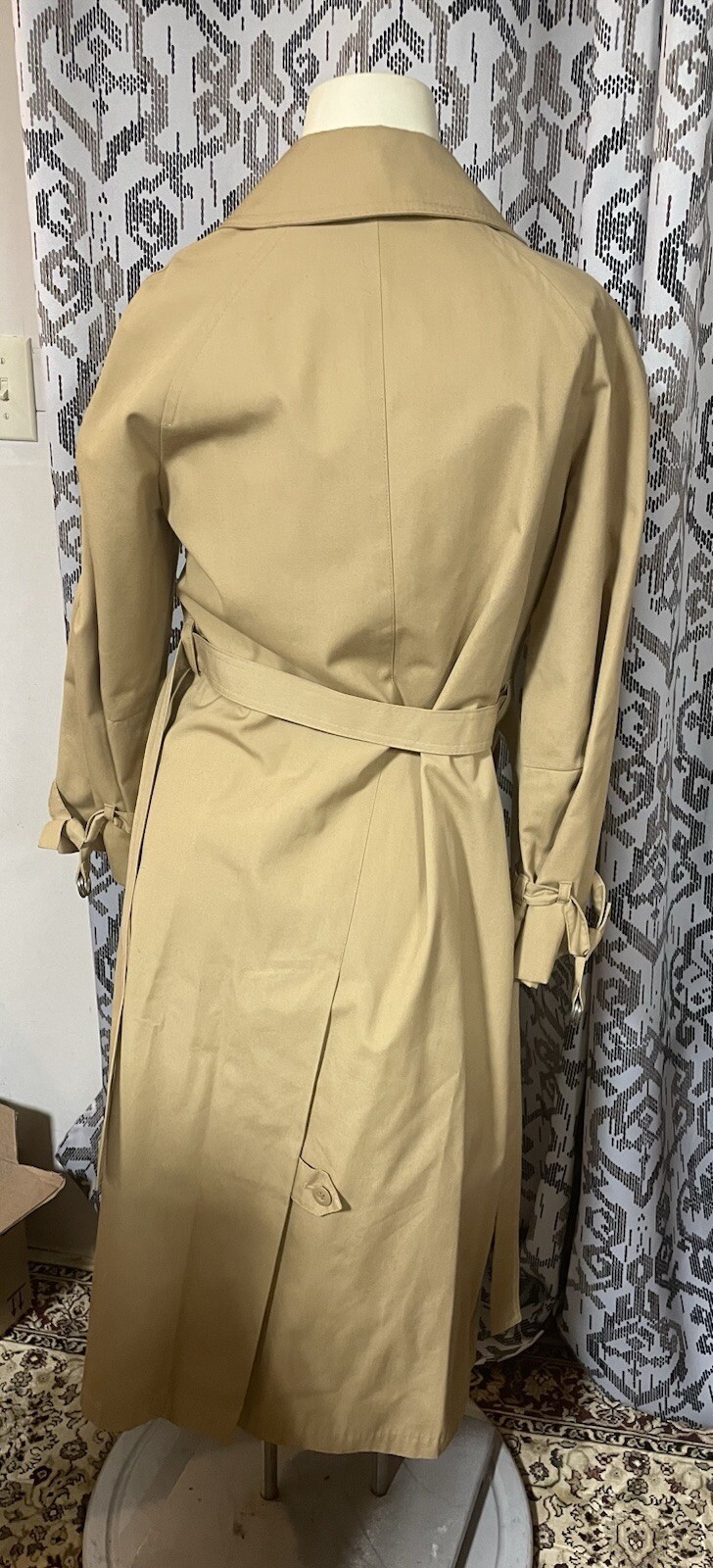 Vintage Women's Size 8 Reg London Fog Belted Lined Trench Coat Combed Cotton image 2