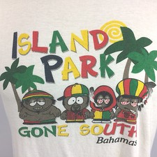 Vintage 1990s Jamaican Bahamas Travel T Shirt Cartoon Grunge Palm Surf Beach M