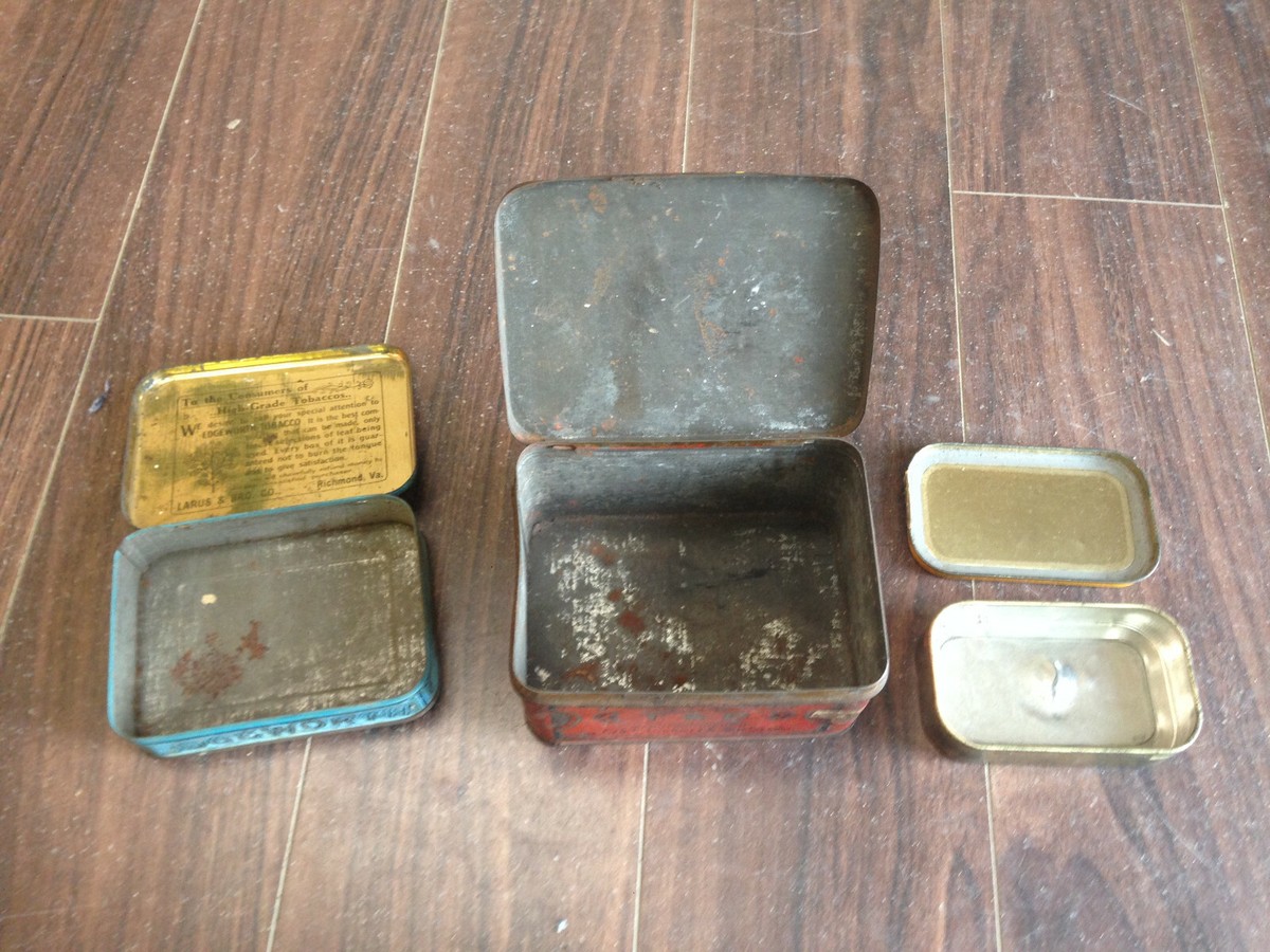 Lot of 3 Vintage Tobacco Tins Myrtle Cut Edgeworth Murray's