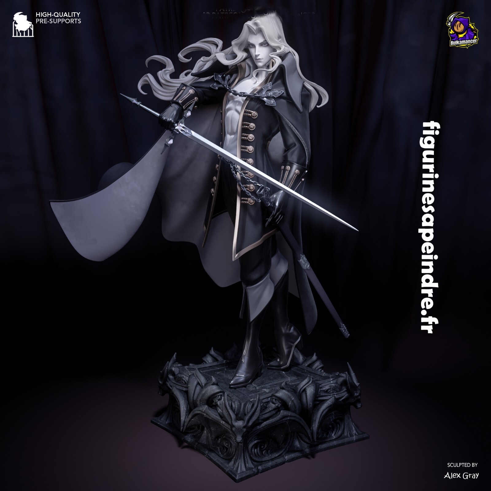 Figurine à peindre Alucard sans défaut de moulage pour modéliste exigeant
