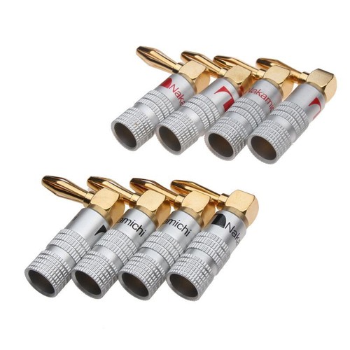 4pcs 4mm Banana Plugs Right Angle Gold-Plated 24K Video Wire Cable Connector - Picture 9 of 11