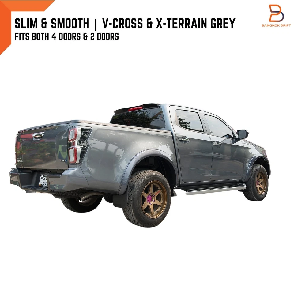 Arco acampanado guardabarros delgado de 3" para camioneta Isuzu D-Max Dmax 20-23 TFR TFS V-Cross gris - Imagen 4 de 4