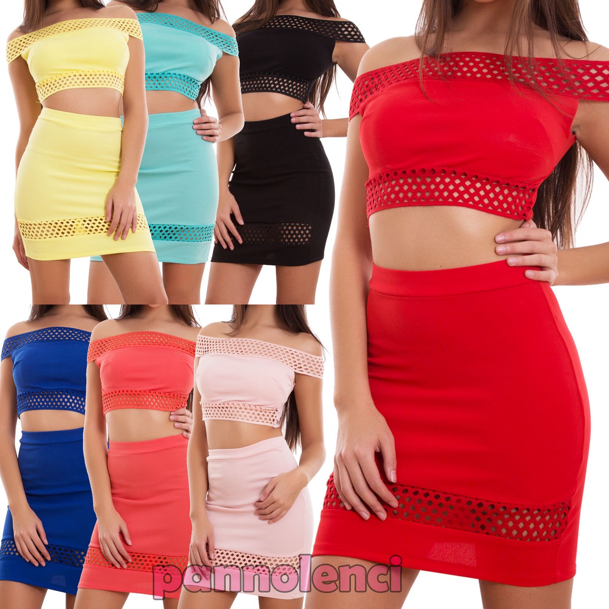 Ensemble Femme Jupe Taille Haute Court Perforé Robe Fourreau Sexy