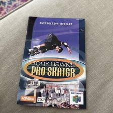 Tony Hawk's Pro Skater 1 NINTENDO 64 N64 Manual Instruction Booklet ONLY
