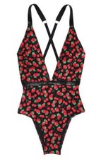 Victorias Secret Shine Strap Plunge One Piece Swimsuit Mixed Berry XS,S,M,XL NWT