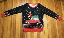 Tipsy Elves Red Black Ugly Christmas Sweater Men's Size Large Holiday