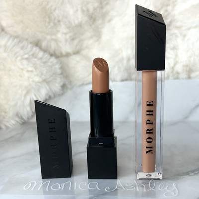 Morphe Nude Brown Lip Set, Boo Matte Lipstick + Chill Lip Gloss Duo, New