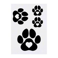 4 x 'Paw Print Heart' Temporary Tattoos / Transfers TO00014364 