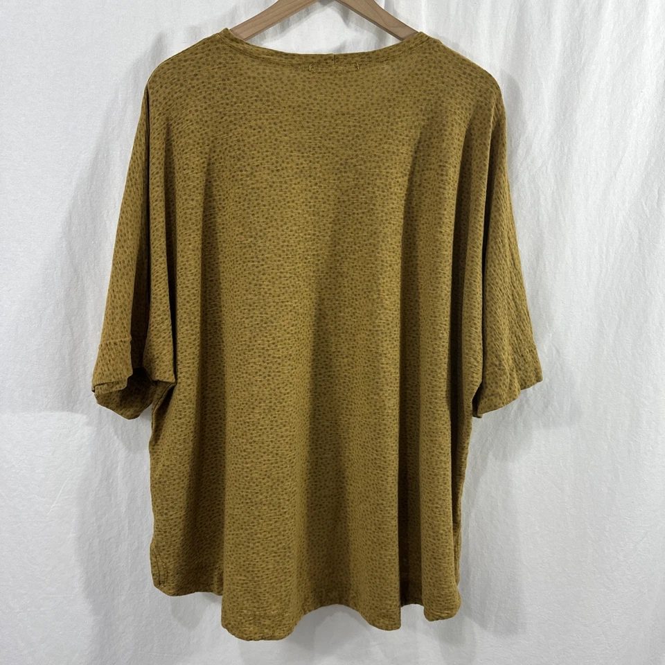 Top Corte Suelto Lunares Gran Tamaño Lagenlook Manga Dolman O/S Lino Algodón Boho Foto 2 de 4