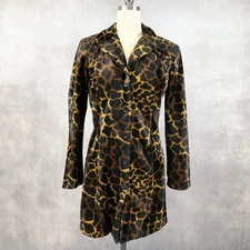 Y2K A Byer Women Giraffe Print Coat Jacket Small Mob Wife Indie Sleaze Glam Edgy