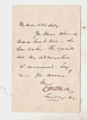 CHARLES ELIOT,NOTED LANDSCAPE ARCHITECT, 1890sALS TO WOMAN WHO SERVED HIM QUAILS