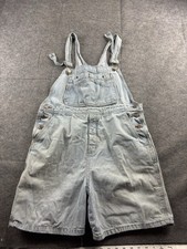 Vtg Bill Blass Carpenter Shortalls Short Overalls Light Wash Romper 90s women S 