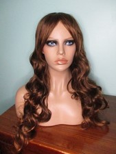 28" brown brunette mix long wavy WIG - unbranded