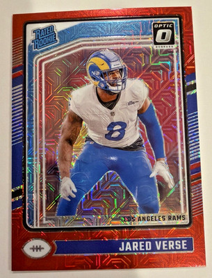2024 Donruss Optic Jared Verse #242 Red Mojo Rated Rookie Prizm RC L.A. Rams
