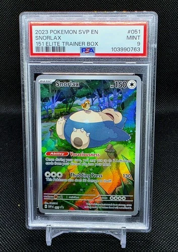 2023 Pokemon SNORLAX SVP EN 151 Black Star Promo ETB #051 PSA 9