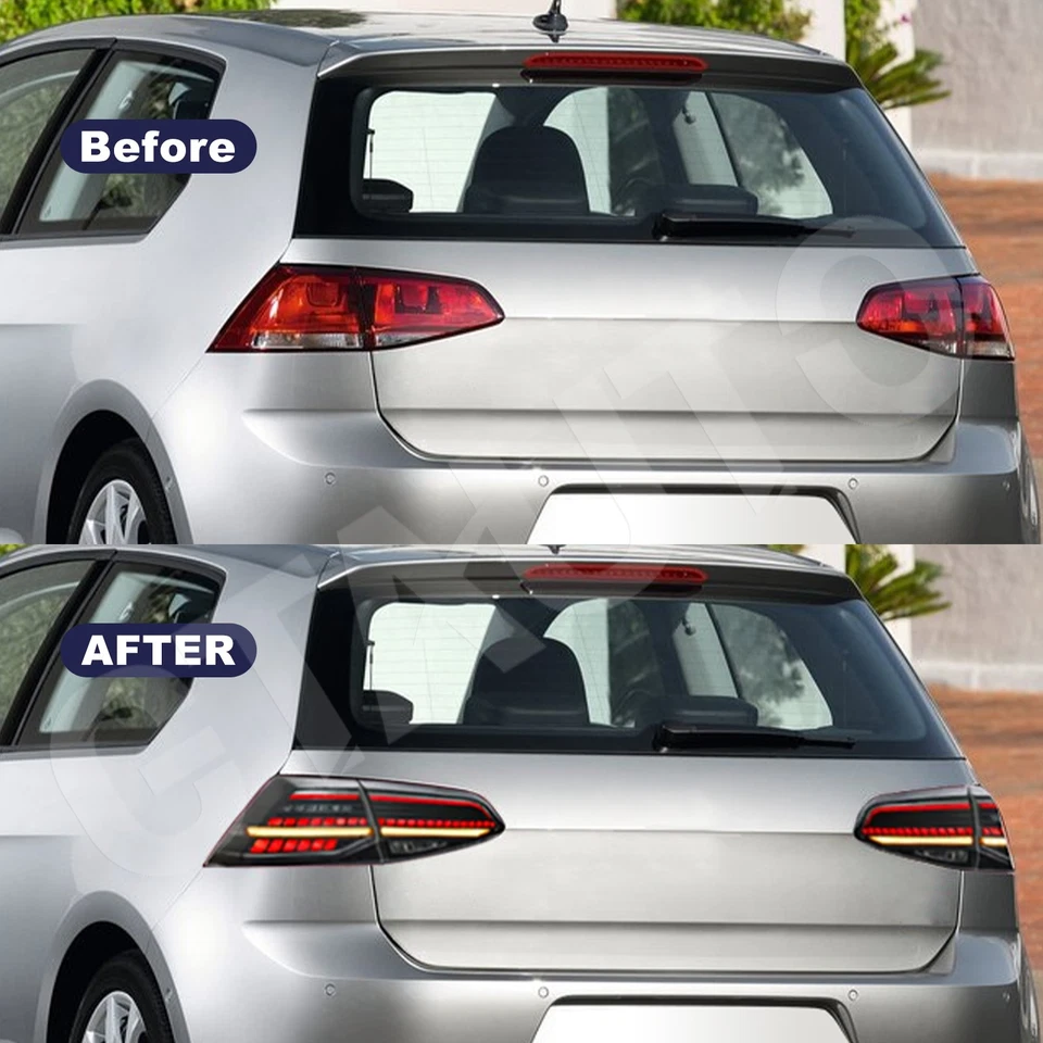 Smoke LED Tail Light Lamp for 2014-2019 Golf 7 MK7 7.5 GTI w/Sequential Turn Foto 4 de 4