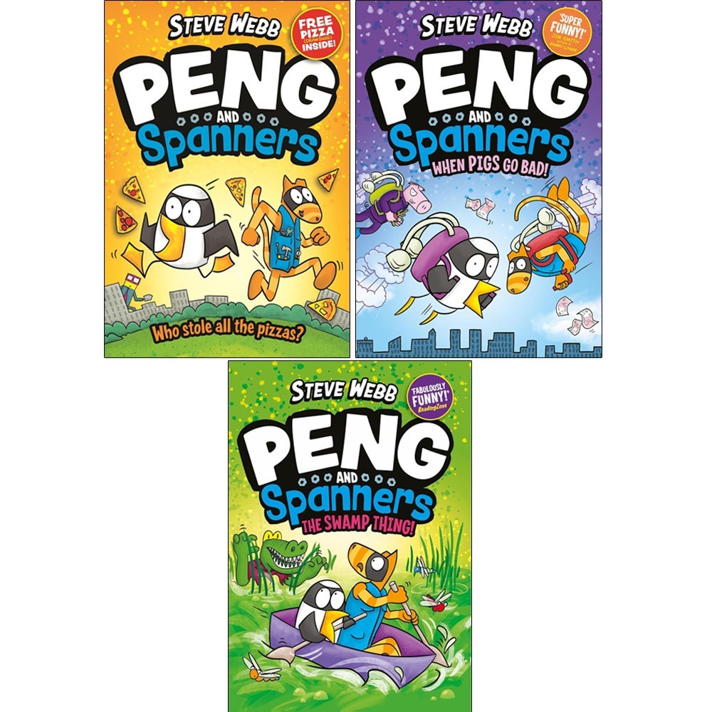 Peng and Spanners Series 3 Books Collection Set By Steve Webb The Swamp Thing