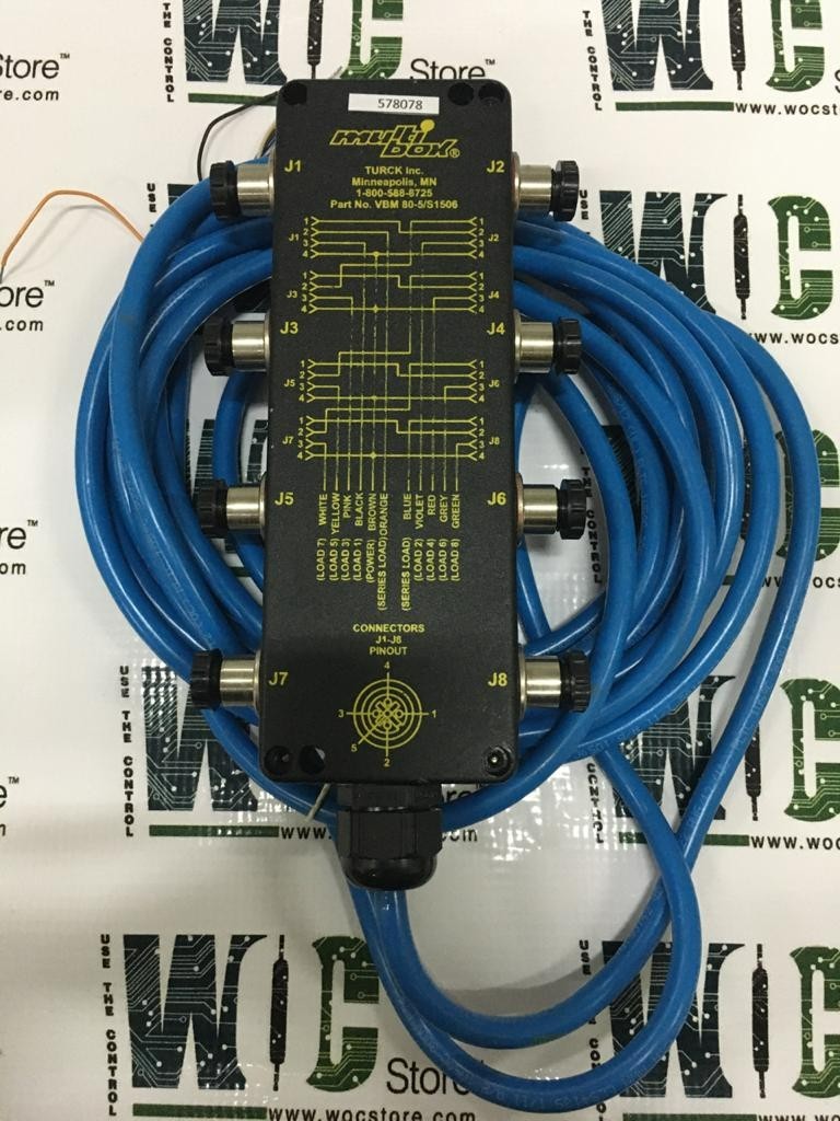 VBM 80-5/S1506 TURCK INC 8-PORT J-BOX 1 SIGNAL PER PORT METAL BOX