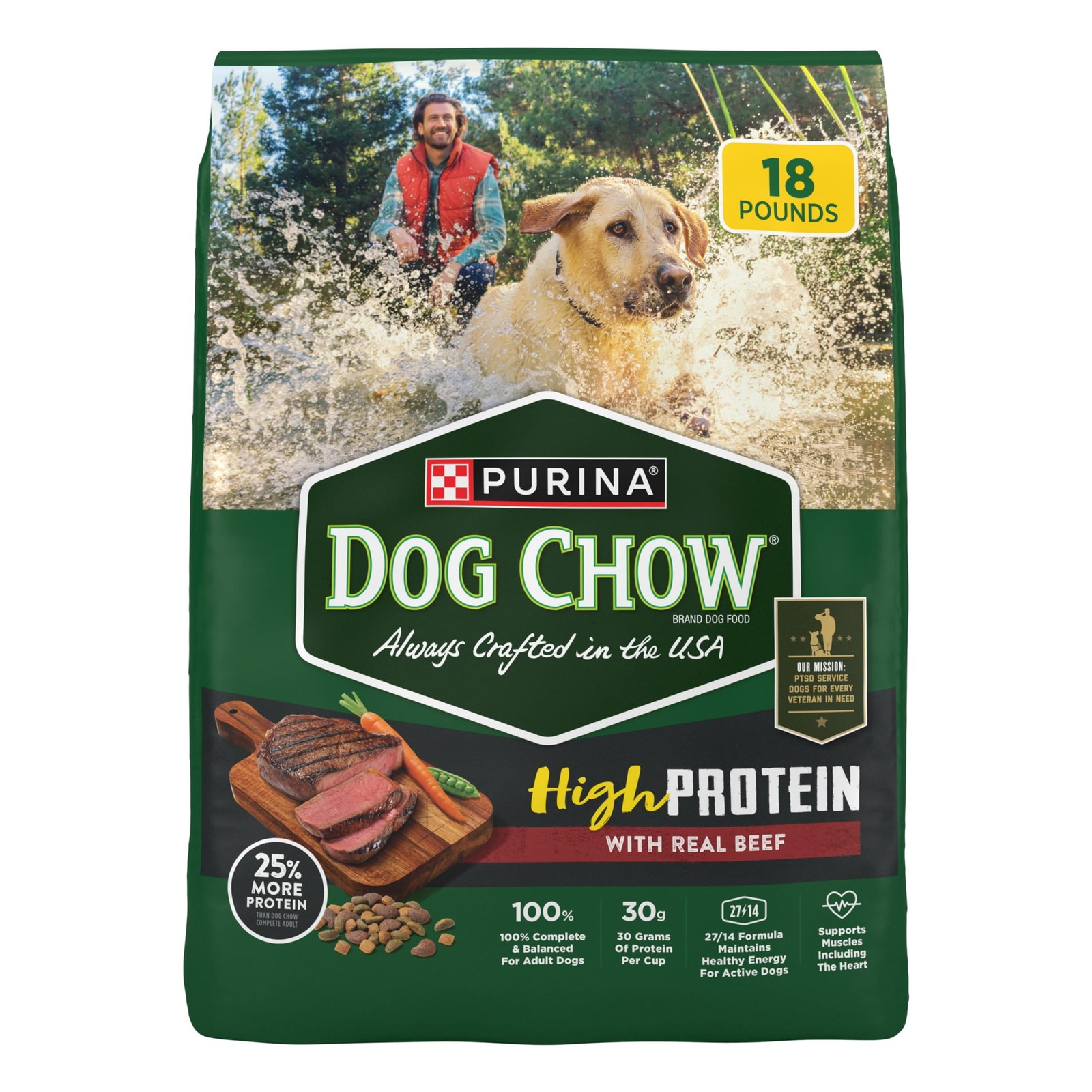 With Real Beef, 18 Lb Bag